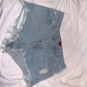 Isabelle’s Cabinet Light Wash Ripped Jean Shorts